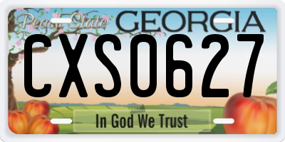GA license plate CXS0627