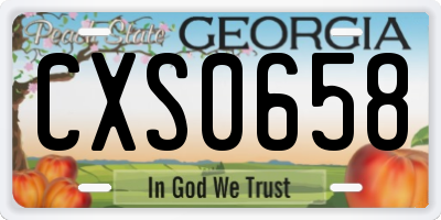 GA license plate CXS0658