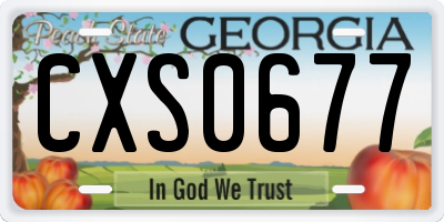 GA license plate CXS0677