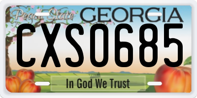 GA license plate CXS0685