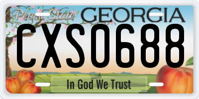 GA license plate CXS0688