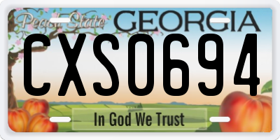 GA license plate CXS0694