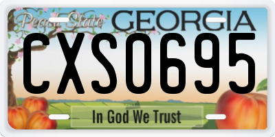 GA license plate CXS0695