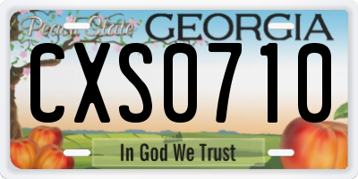 GA license plate CXS0710