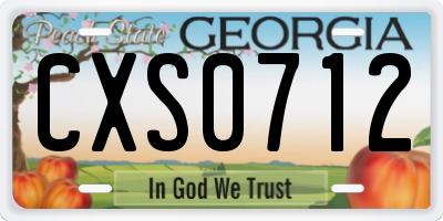 GA license plate CXS0712