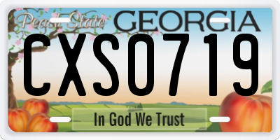 GA license plate CXS0719