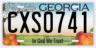 GA license plate CXS0741