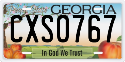 GA license plate CXS0767