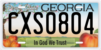 GA license plate CXS0804