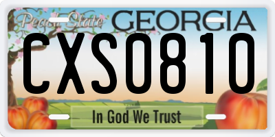 GA license plate CXS0810