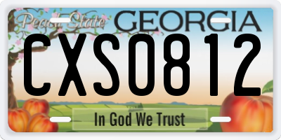 GA license plate CXS0812