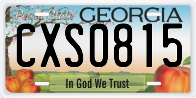 GA license plate CXS0815