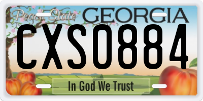 GA license plate CXS0884