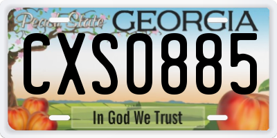 GA license plate CXS0885