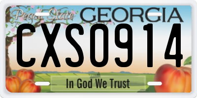 GA license plate CXS0914