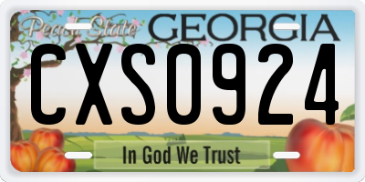 GA license plate CXS0924