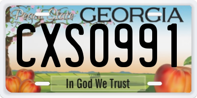 GA license plate CXS0991