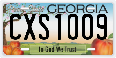 GA license plate CXS1009