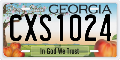 GA license plate CXS1024