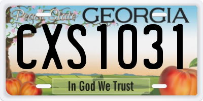 GA license plate CXS1031