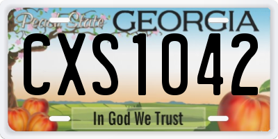 GA license plate CXS1042