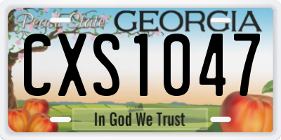 GA license plate CXS1047