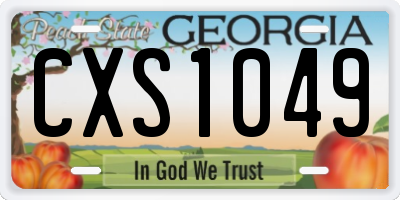 GA license plate CXS1049