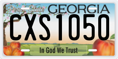 GA license plate CXS1050