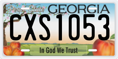 GA license plate CXS1053