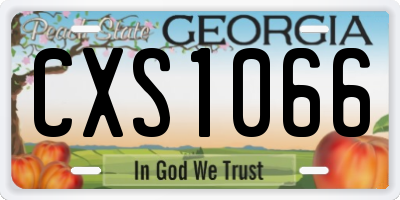 GA license plate CXS1066