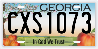 GA license plate CXS1073