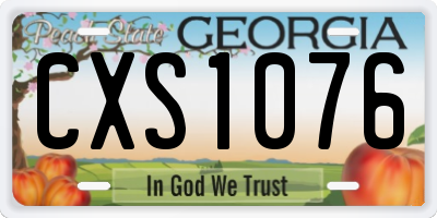 GA license plate CXS1076