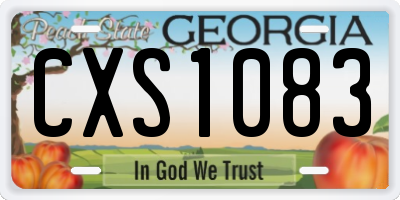 GA license plate CXS1083