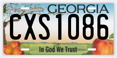 GA license plate CXS1086