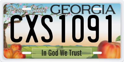 GA license plate CXS1091