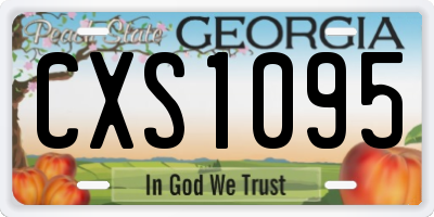 GA license plate CXS1095