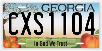 GA license plate CXS1104