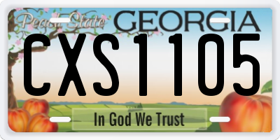 GA license plate CXS1105