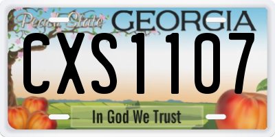 GA license plate CXS1107