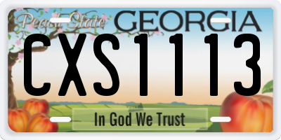 GA license plate CXS1113