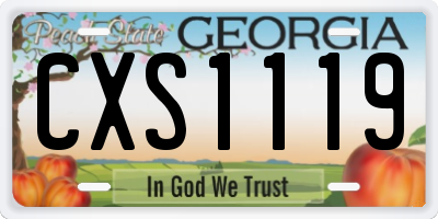 GA license plate CXS1119