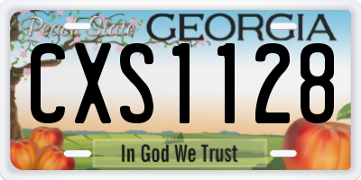 GA license plate CXS1128