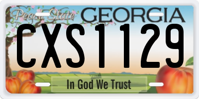 GA license plate CXS1129