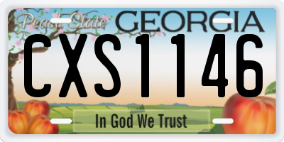 GA license plate CXS1146