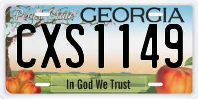 GA license plate CXS1149