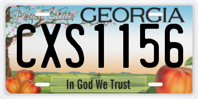 GA license plate CXS1156