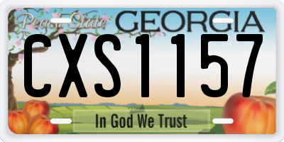 GA license plate CXS1157