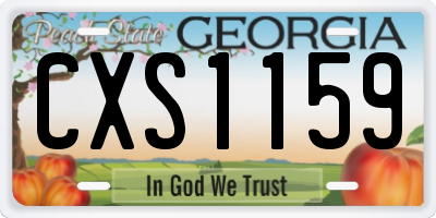 GA license plate CXS1159