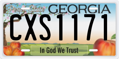 GA license plate CXS1171