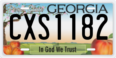 GA license plate CXS1182